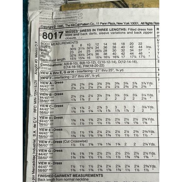 McCalls 8017 Sewing pattern Bodycon dress midi maxi size 6 8 10 - Picture 4 of 7